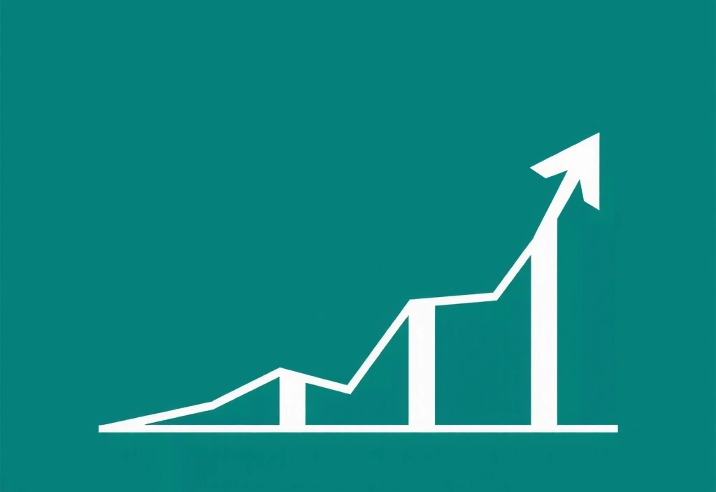 Grafico finanziario con freccia verso l'alto e il basso, simboleggiando la flessibilità dei prezzi e dei servizi.